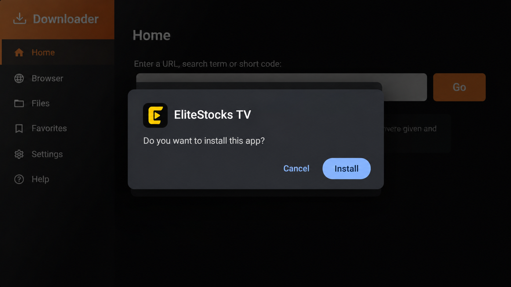 EliteStocks TV installation screenshot, step 9